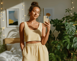 le-bts-communication-face-aux-grandes-tendances-de-2025-jeune-femme-qui-prend-la-pose-devant-la-glace