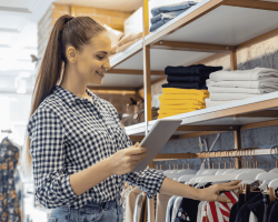 vendeuse qui met en rayon