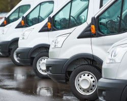 flotte de véhicules utilitaires utilisés pour le transport routier